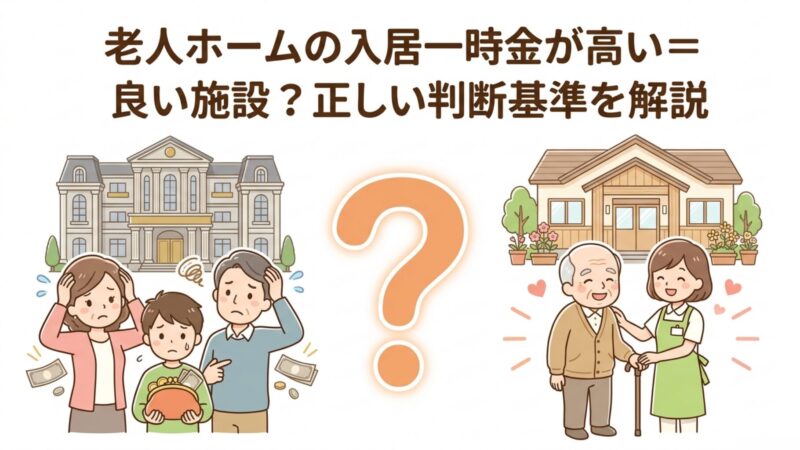 老人ホームの入居一時金が高い＝良い施設？正しい判断基準を解説 